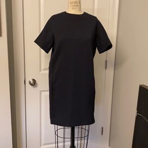 Vince color block black/blue mini dress with sleeves